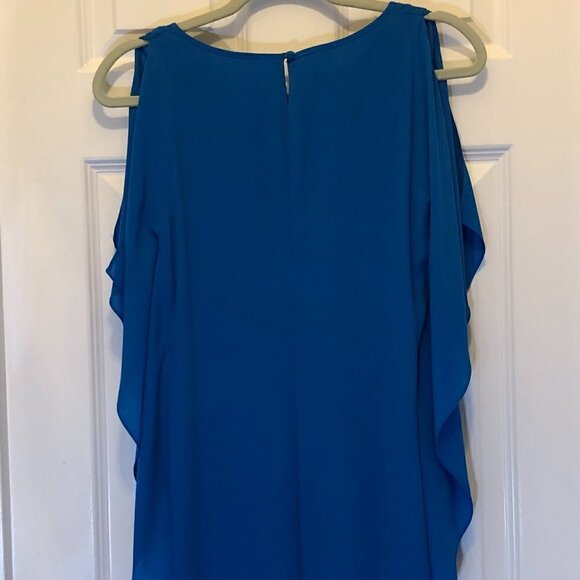 Muse Blue Cocktail Flare Sleeve Dress Size 4 NWT - Picture 8 of 8